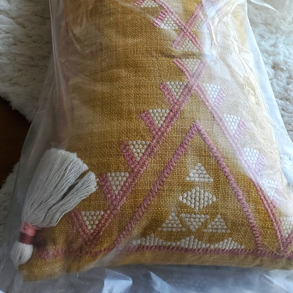 Anthropologie Embroidered Galanos Pillow- ochre - Picture 4 of 6